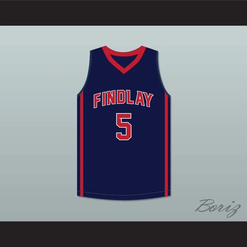 P. J. Washington 5 Findlay Prep Navy Blue Basketball Jersey 2