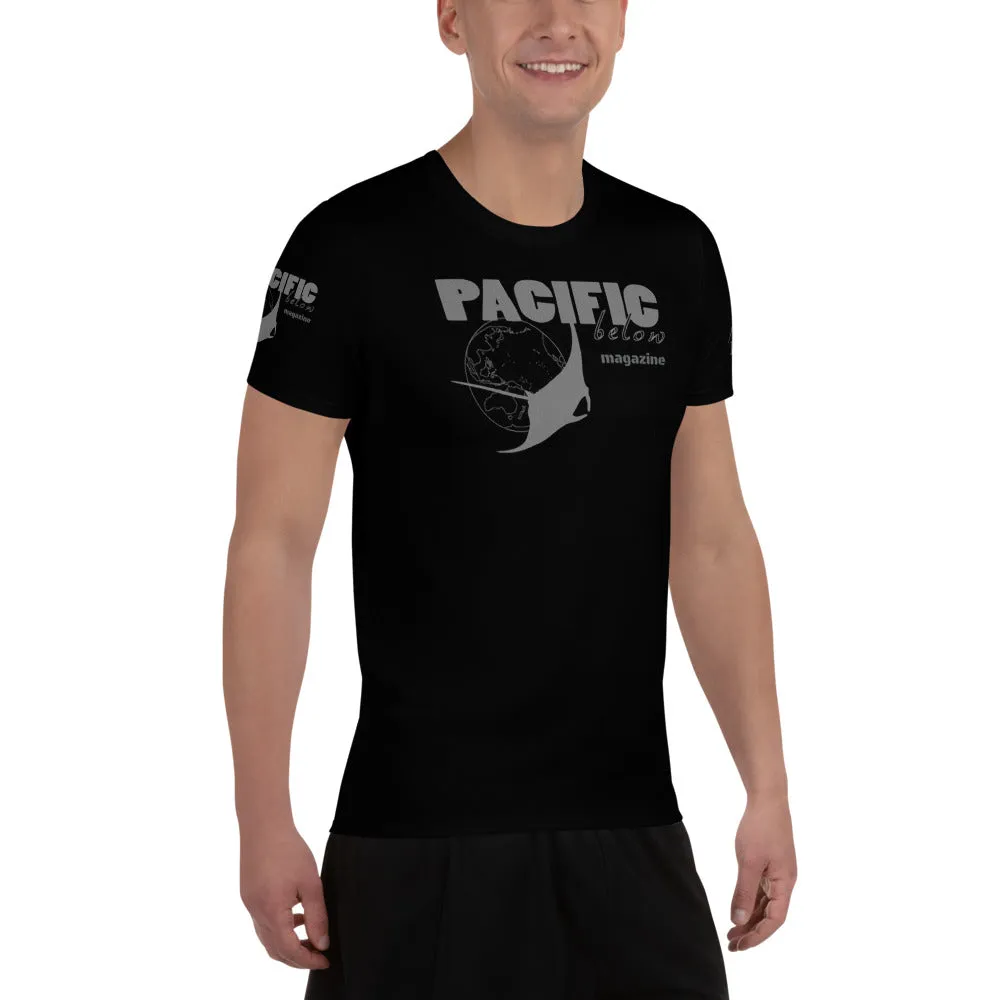 Pacific Below Magazine Logo All-Over Print Men's Athletic T-shirt