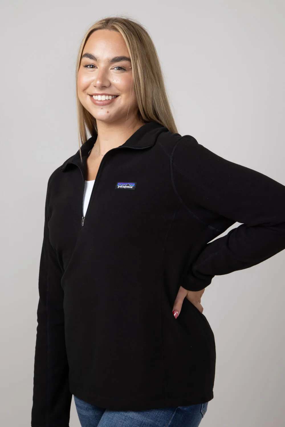 Patagonia Women’s Micro D Quarter Zip Pullover in Black | 26278-BLK
