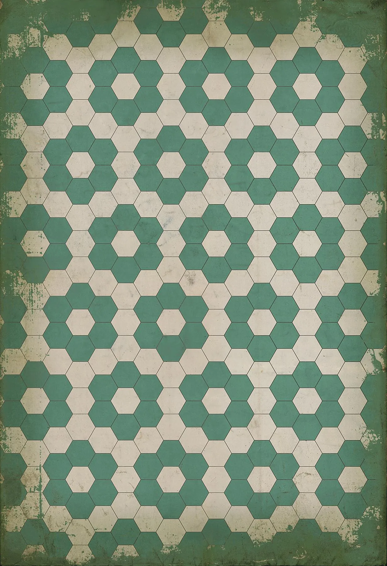 Pattern 02 "Water Lilies" Vinyl Floorcloth - Spicher & Co.