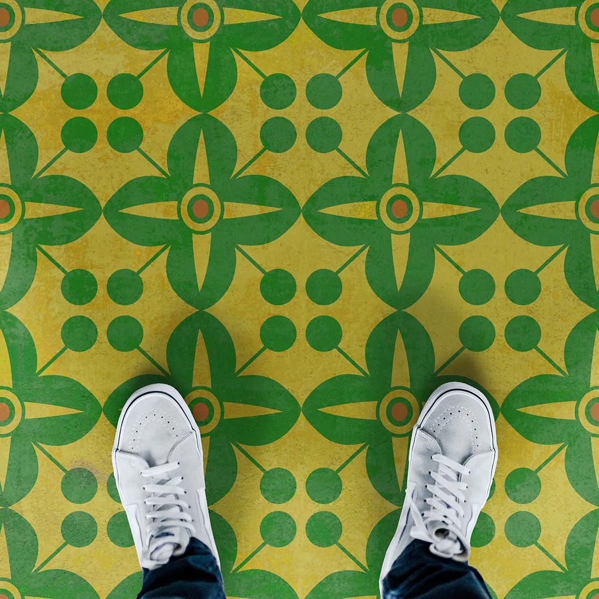 Pattern 03 "Follow The Yellow Brick Road" Vinyl Floorcloth - Spicher & Co.