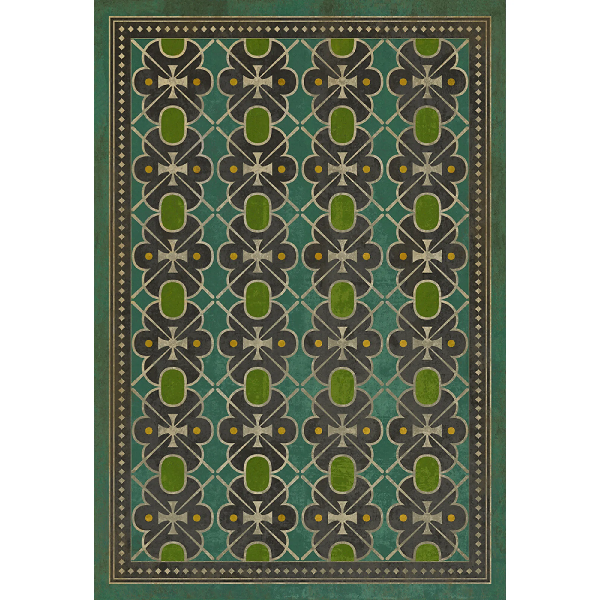 Pattern 05 "Miss Havisham" Vinyl Floorcloth - Spicher & Co.