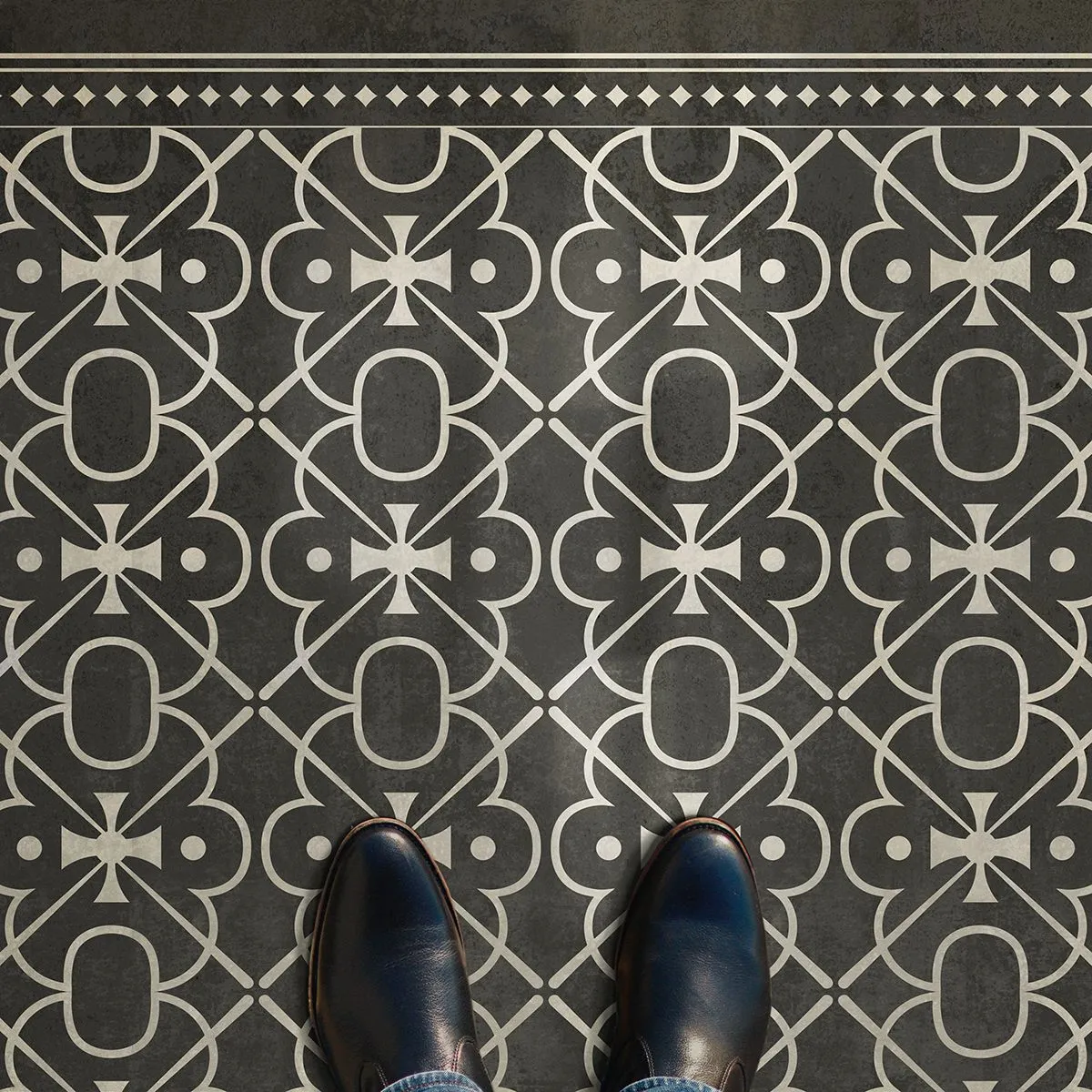 Pattern 05 "Moriarty" Vinyl Floorcloth - Spicher & Co.