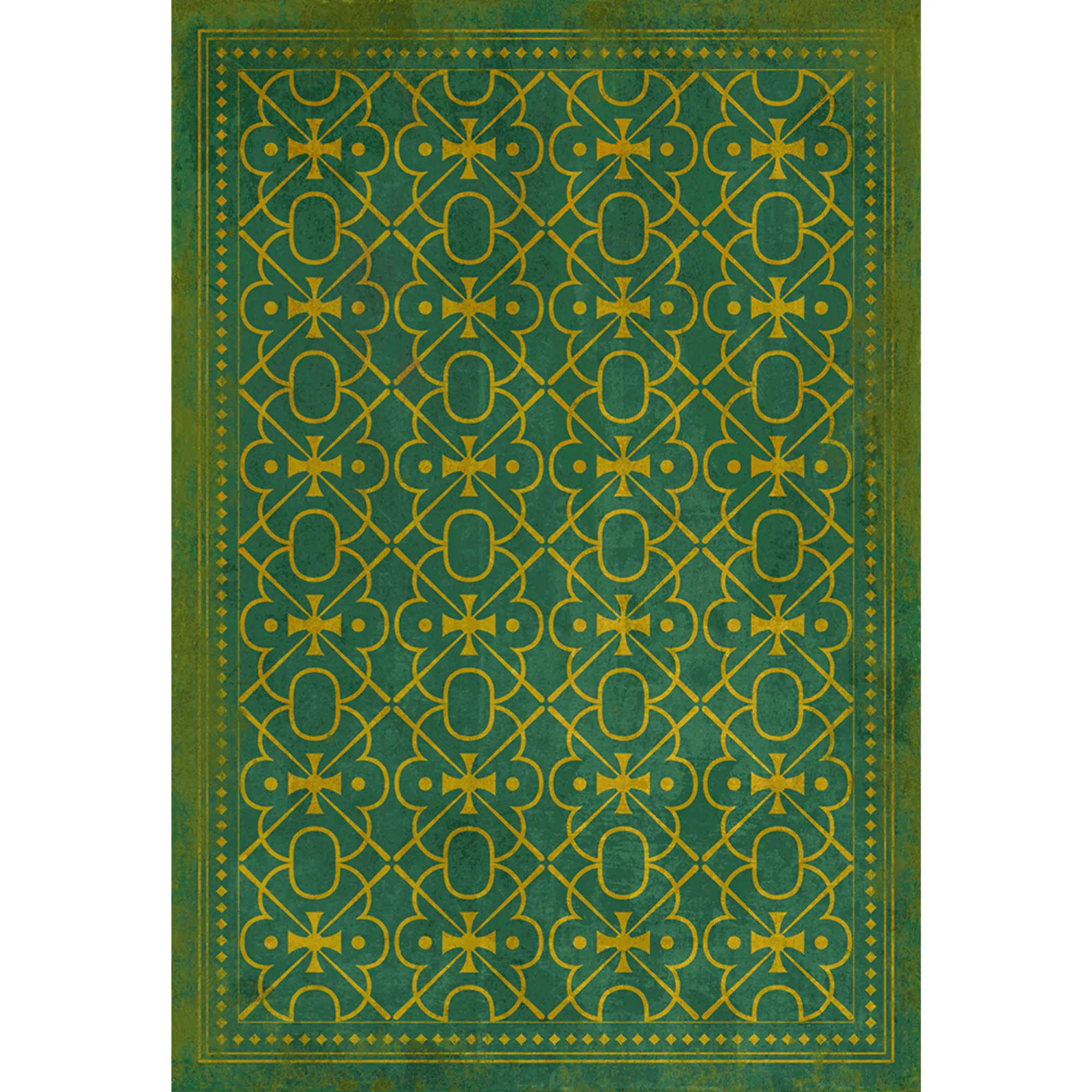 Pattern 05 "Mr Green" Vinyl Floorcloth - Spicher & Co.