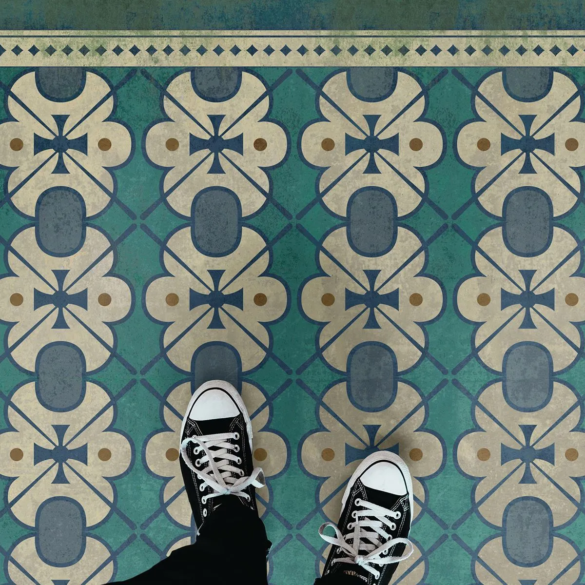 Pattern 05 "Mrs Hudson" Vinyl Floorcloth - Spicher & Co.