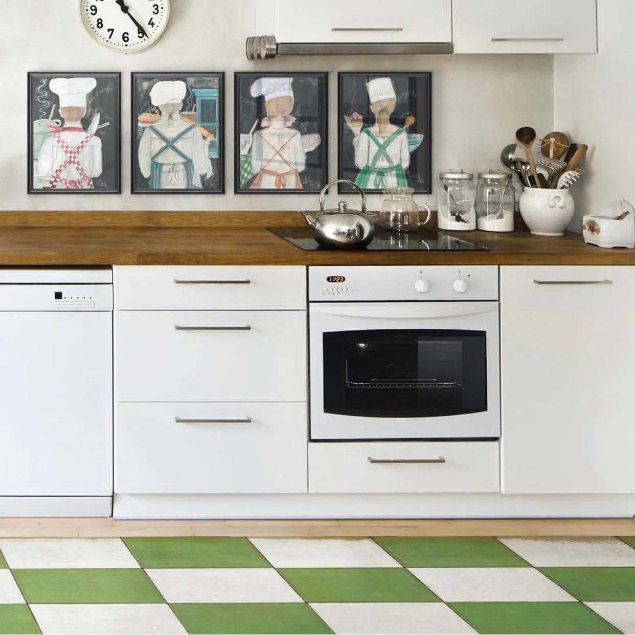 Pattern 07 "Check Please" Vinyl Floorcloth - Spicher & Co.