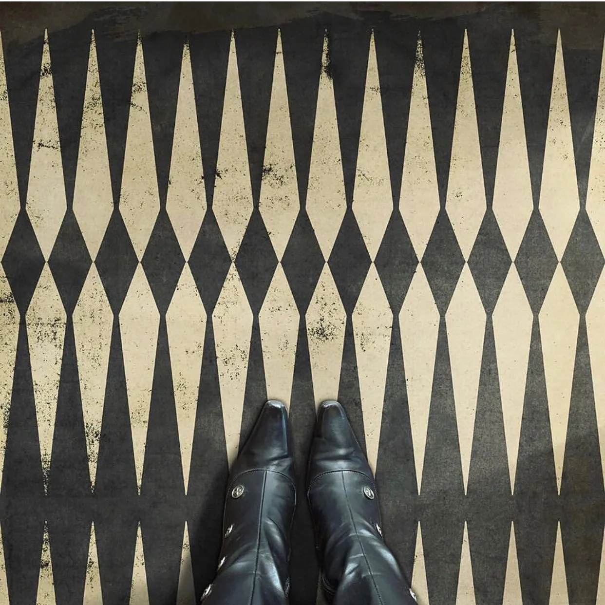 Pattern 08 "Backgammon" Vinyl Floorcloth - Spicher & Co.