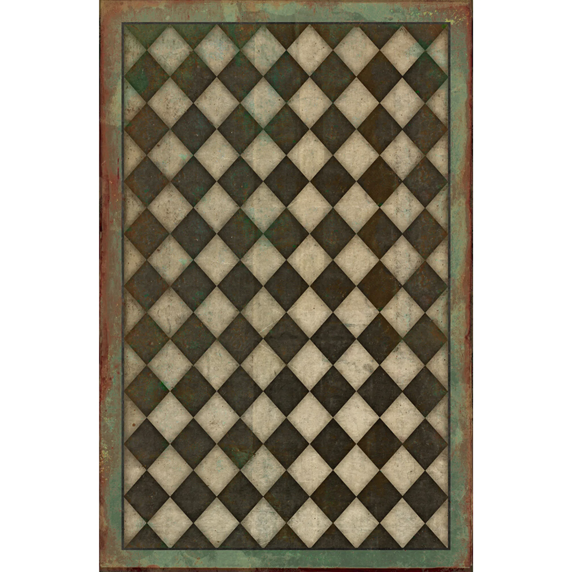 Pattern 09 "Checkmate" Vinyl Floorcloth - Spicher & Co.