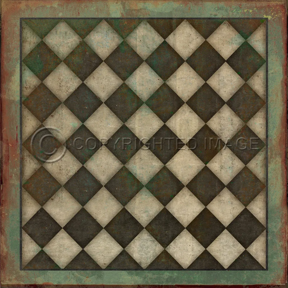Pattern 09 "Checkmate" Vinyl Floorcloth - Spicher & Co.
