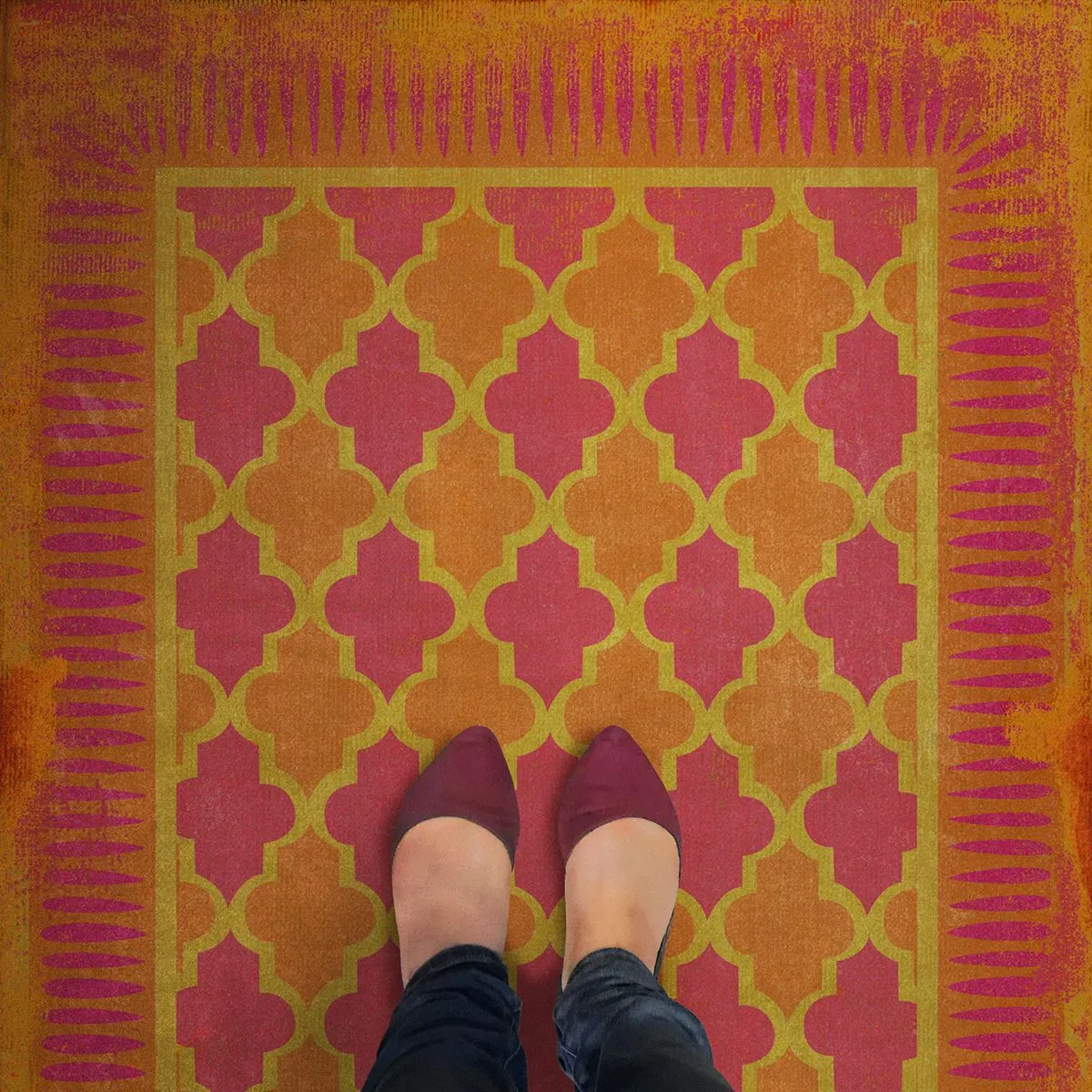 Pattern 10 "Magic Carpet" Vinyl Floorcloth - Spicher & Co.