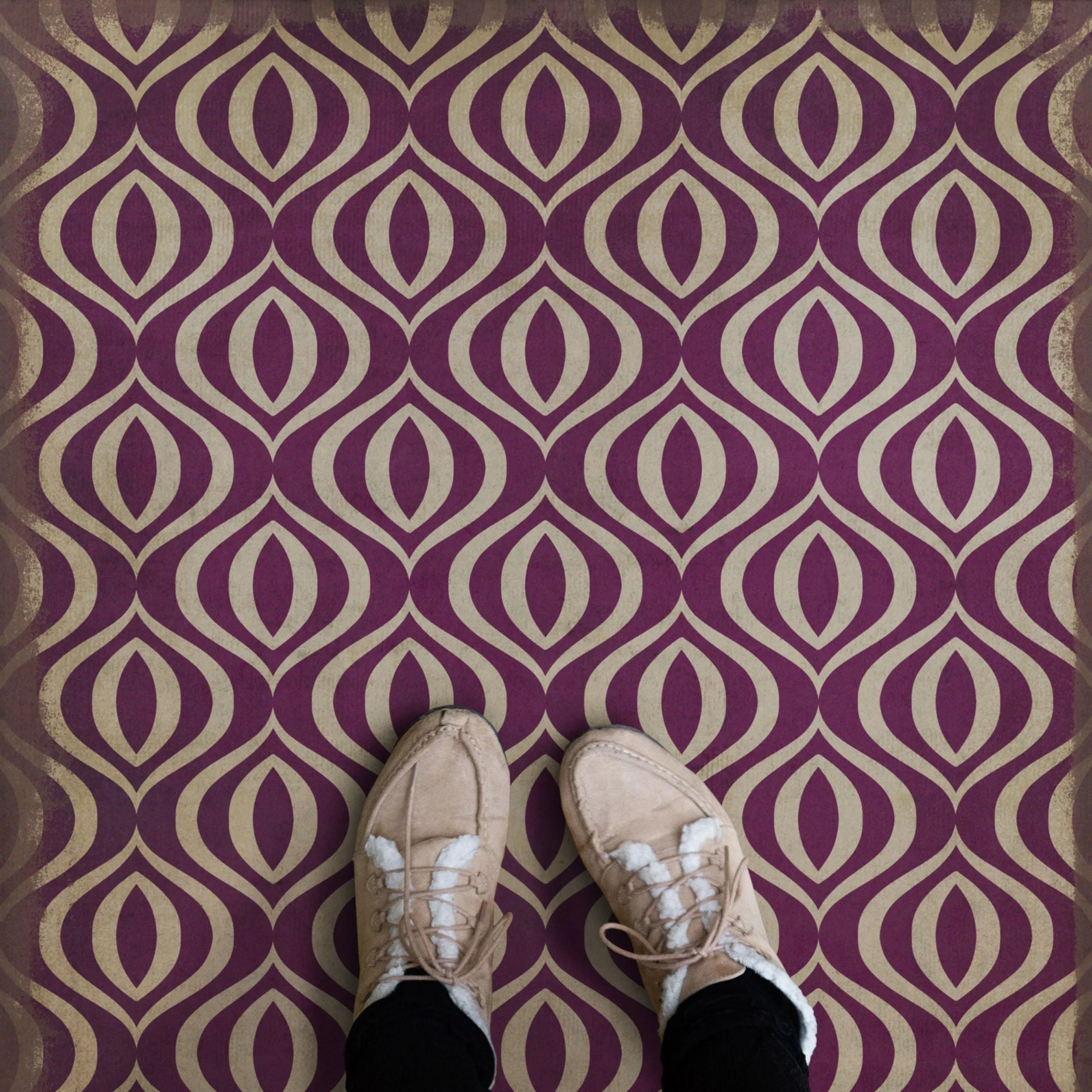 Pattern 15 "Purple Haze" Vinyl Floorcloth - Spicher & Co.