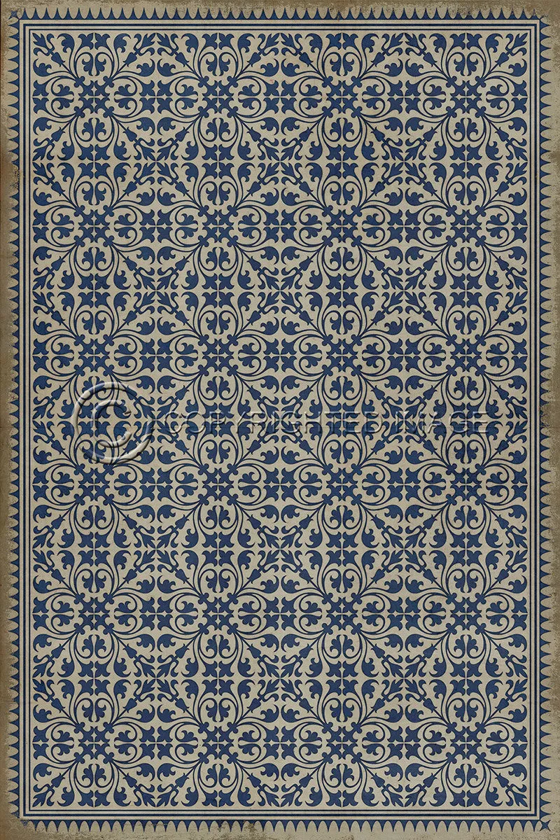 Pattern 21 "Mad Hatter Tea Party" Vinyl Floorcloth - Spicher & Co.