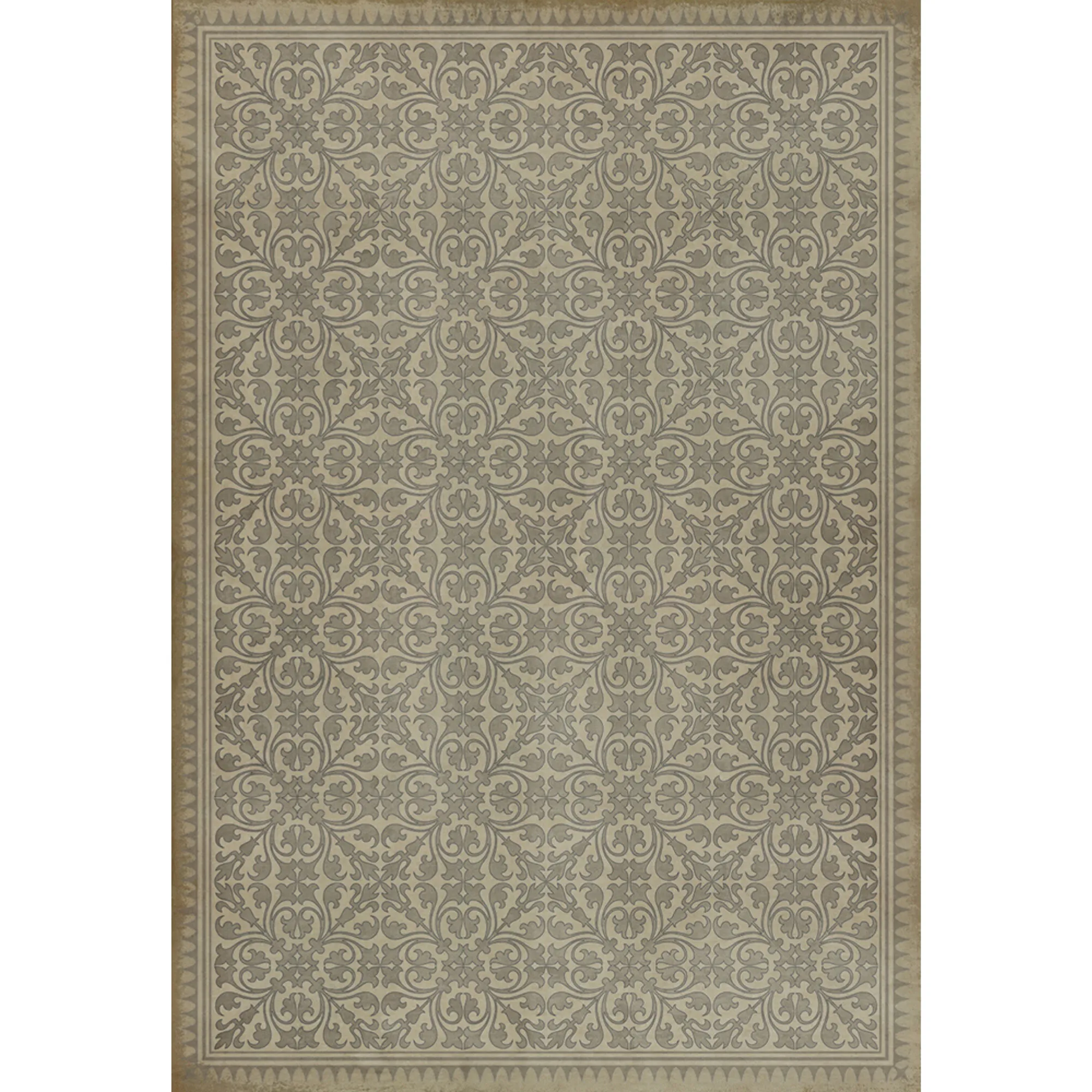 Pattern 21 "The White Rabbit" Vinyl Floorcloth - Spicher & Co.