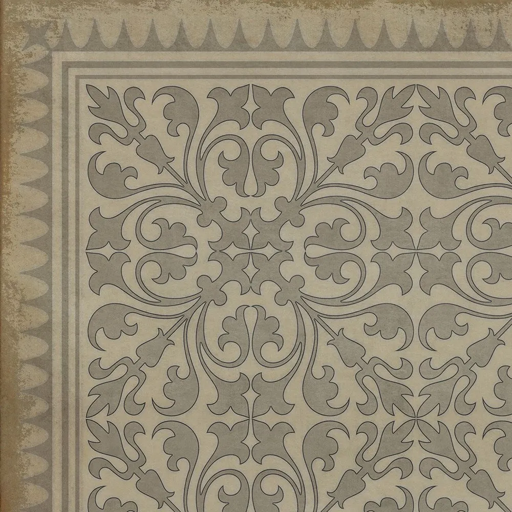 Pattern 21 "The White Rabbit" Vinyl Floorcloth - Spicher & Co.