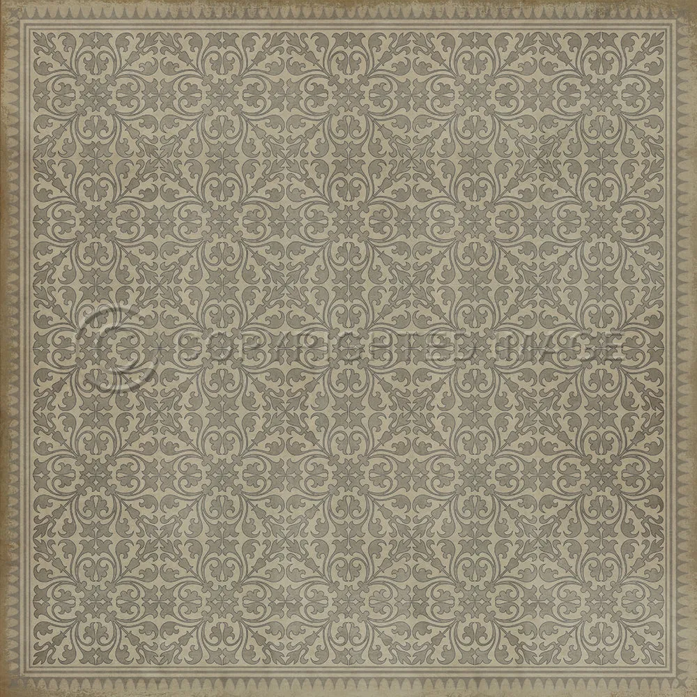 Pattern 21 "The White Rabbit" Vinyl Floorcloth - Spicher & Co.