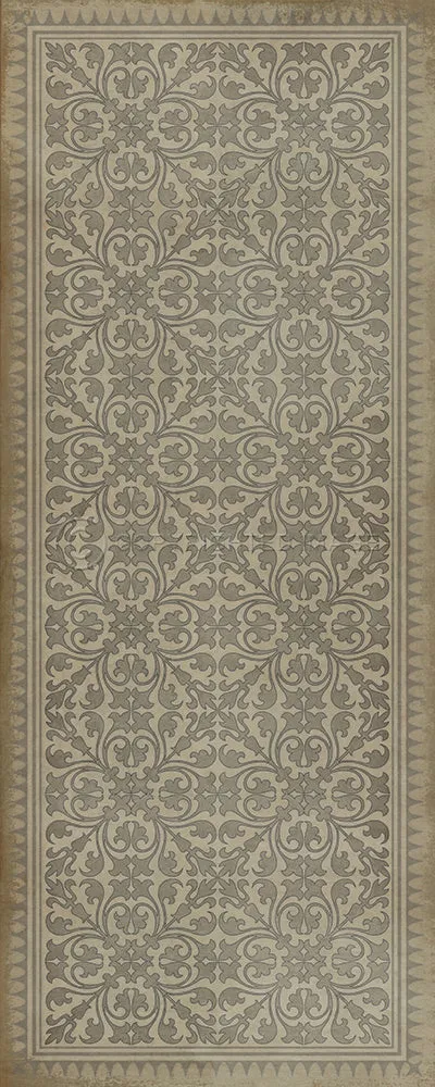 Pattern 21 "The White Rabbit" Vinyl Floorcloth - Spicher & Co.
