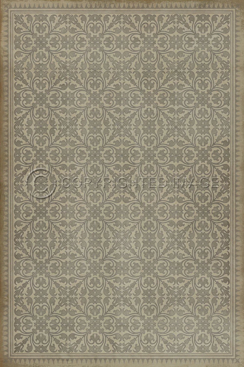 Pattern 21 "The White Rabbit" Vinyl Floorcloth - Spicher & Co.