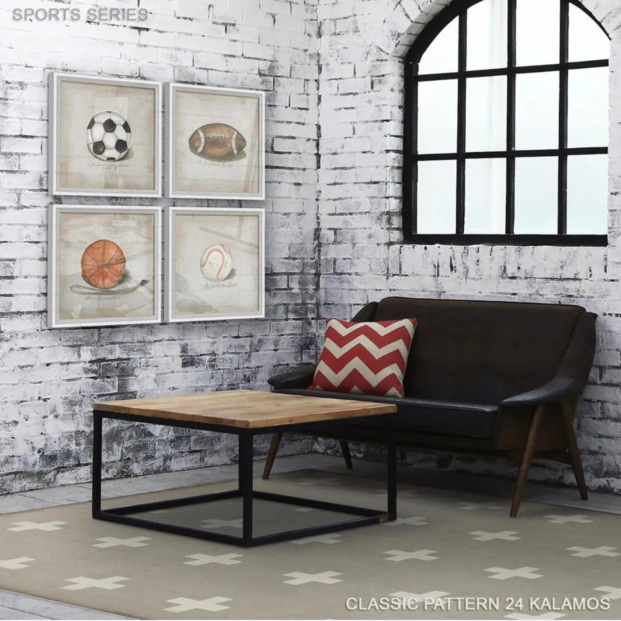 Pattern 24 "Kalamos" Vinyl Floorcloth - Spicher & Co.