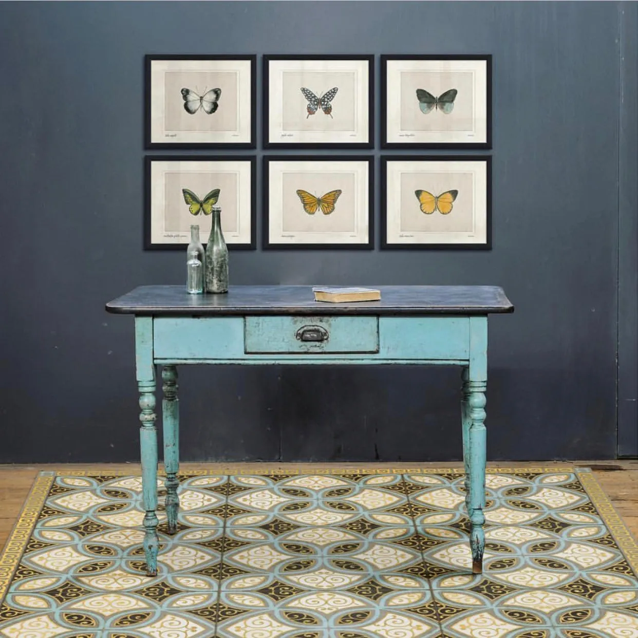 Pattern 25 "Gustav" Vinyl Floorcloth - Spicher & Co.