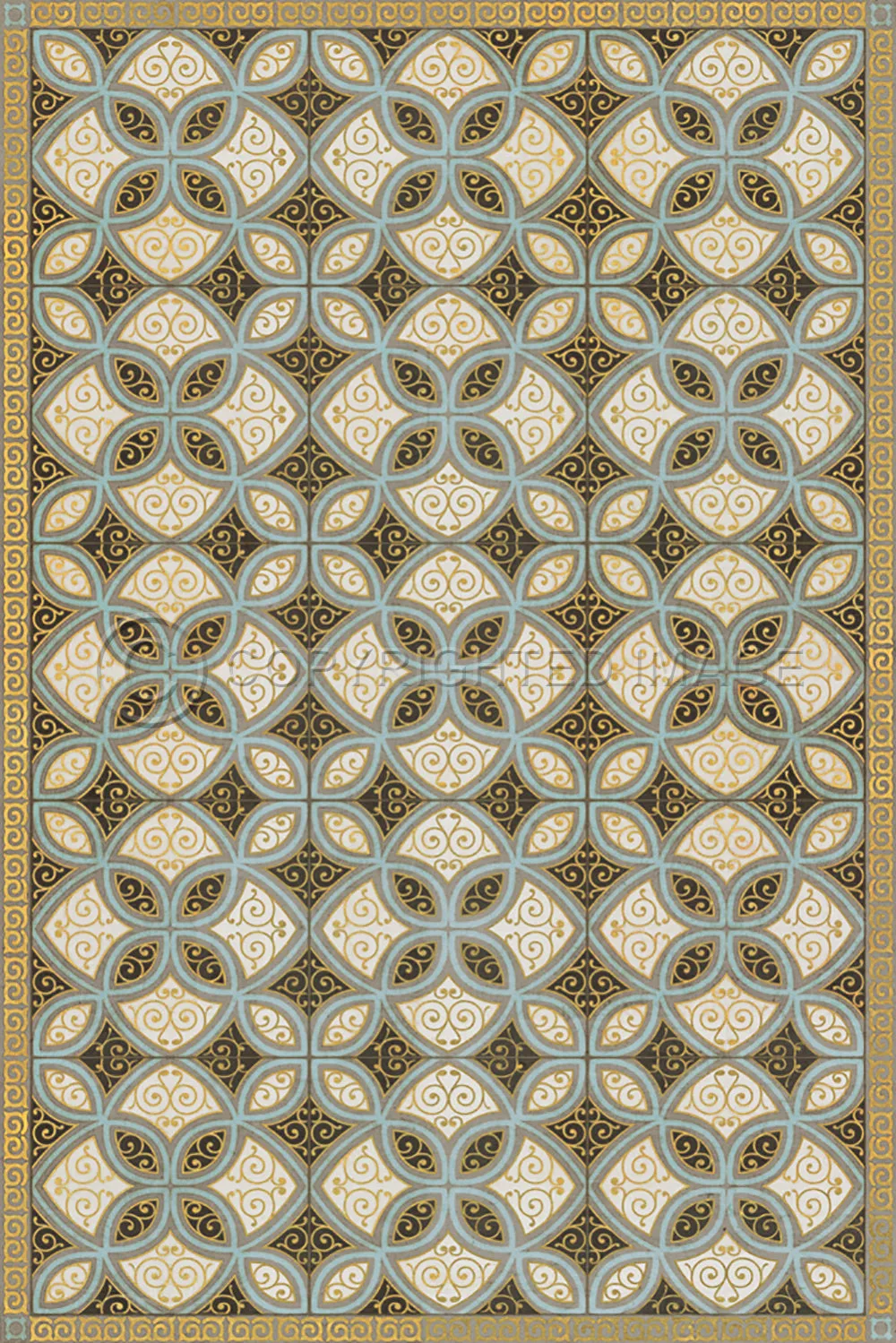 Pattern 25 "Gustav" Vinyl Floorcloth - Spicher & Co.
