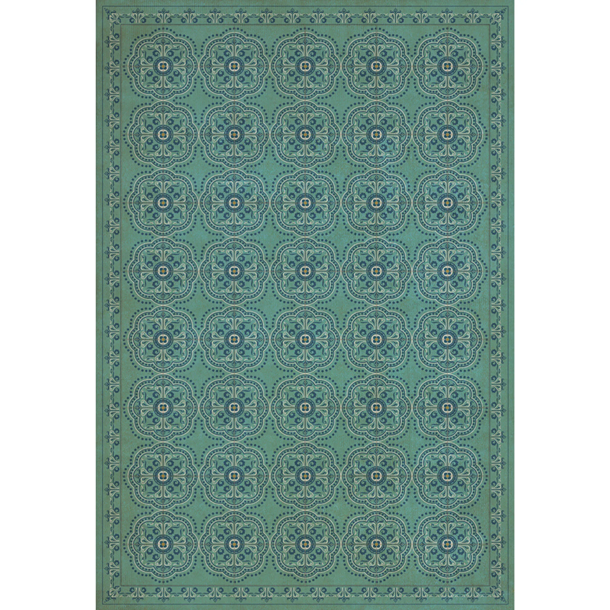 Pattern 28 "A Tranquil Heart" Vinyl Floorcloth - Spicher & Co.
