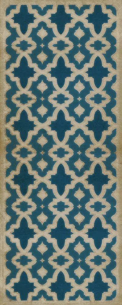 Pattern 31 "The Blue Mosque" Vinyl Floorcloth - Spicher & Co.