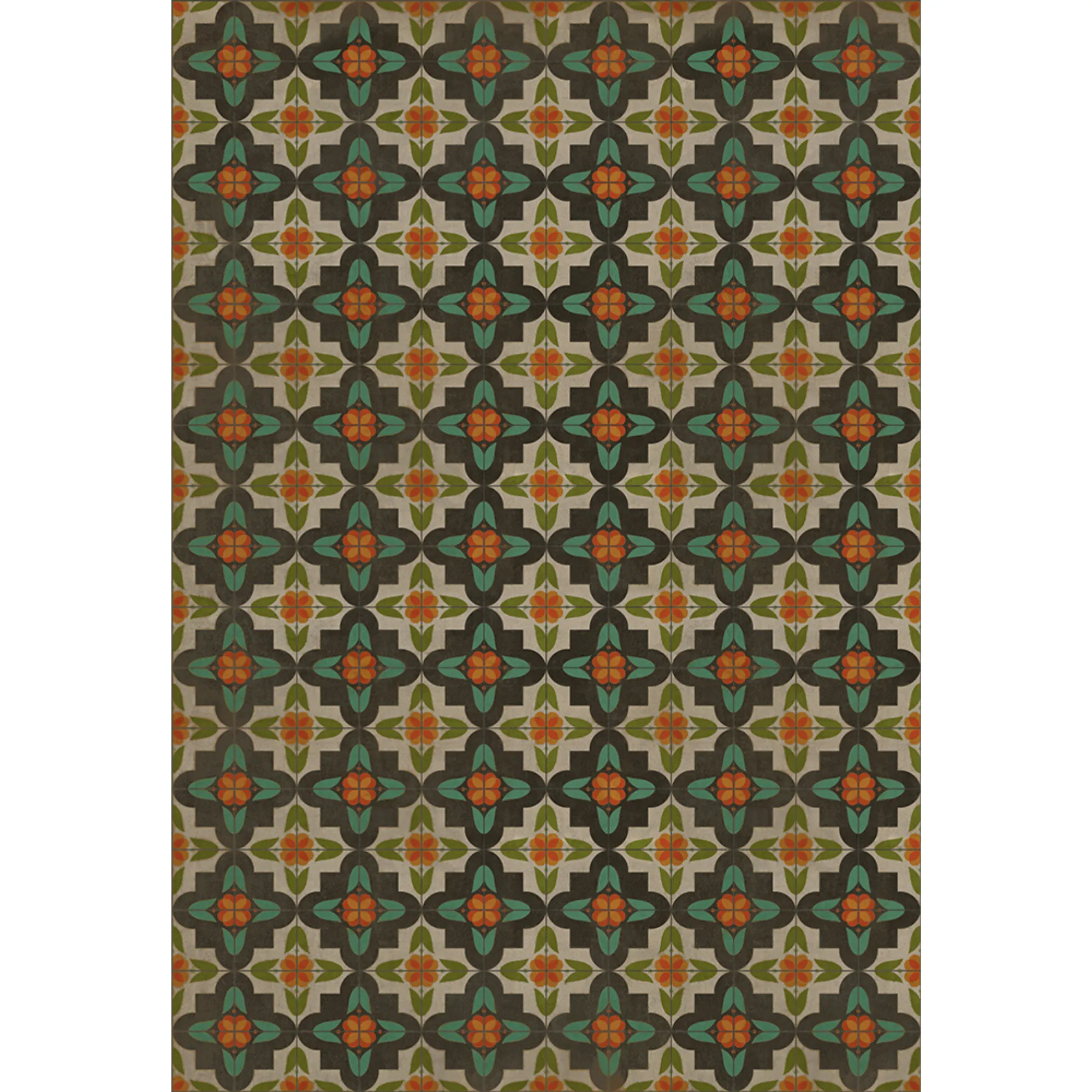 Pattern 33 "Anna's Garden" Vinyl Floorcloth - Spicher & Co.