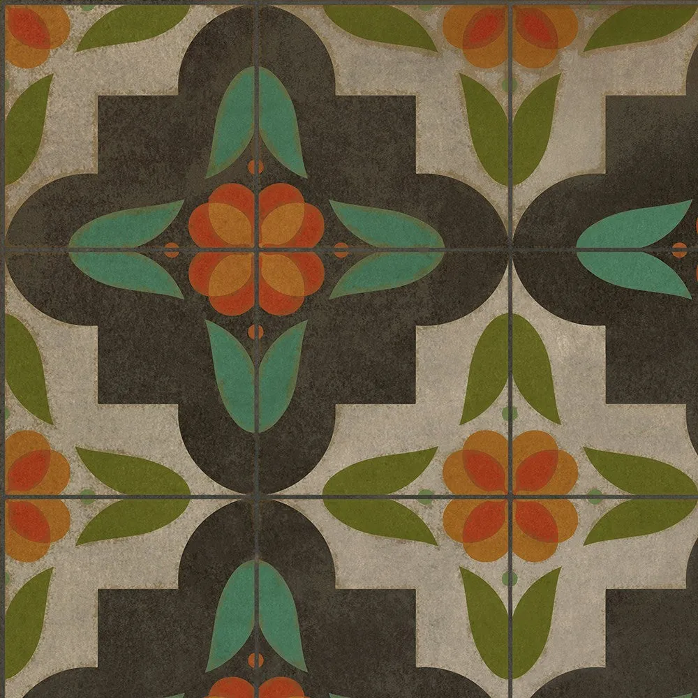 Pattern 33 "Anna's Garden" Vinyl Floorcloth - Spicher & Co.