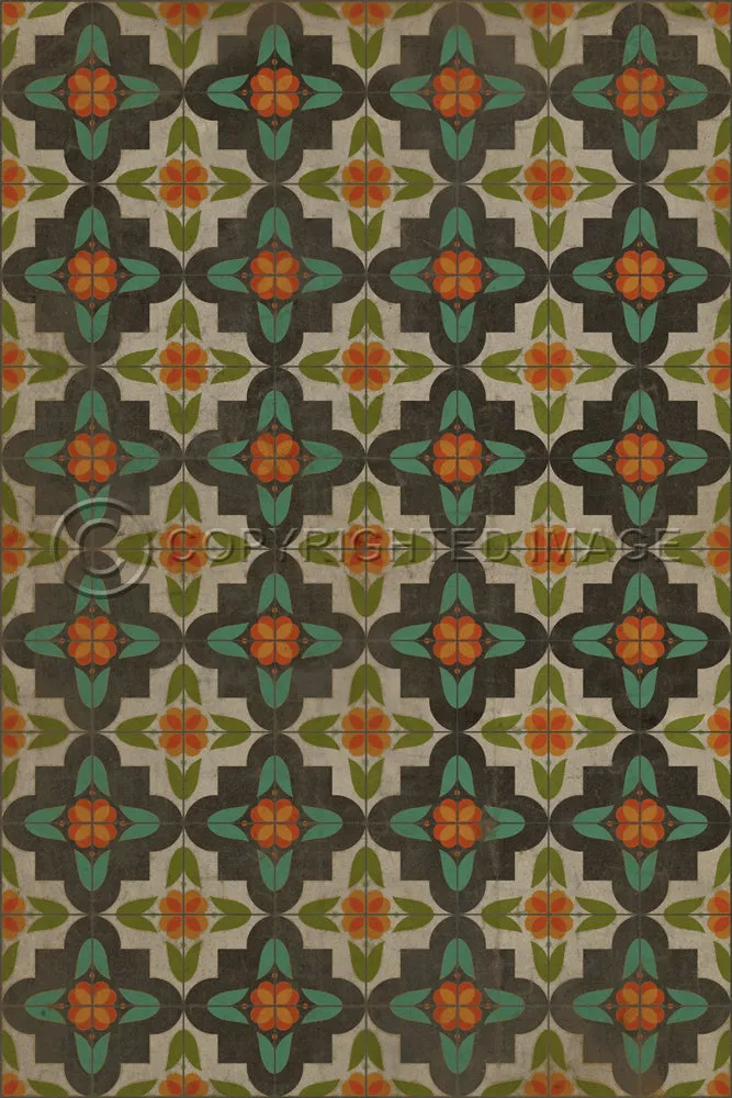 Pattern 33 "Anna's Garden" Vinyl Floorcloth - Spicher & Co.