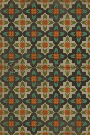 Pattern 33 "Anna's Garden" Vinyl Floorcloth - Spicher & Co.