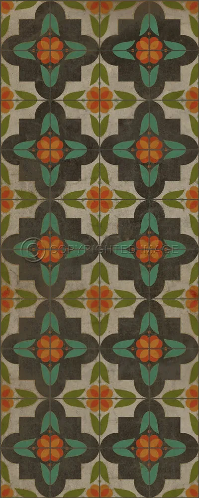 Pattern 33 "Anna's Garden" Vinyl Floorcloth - Spicher & Co.