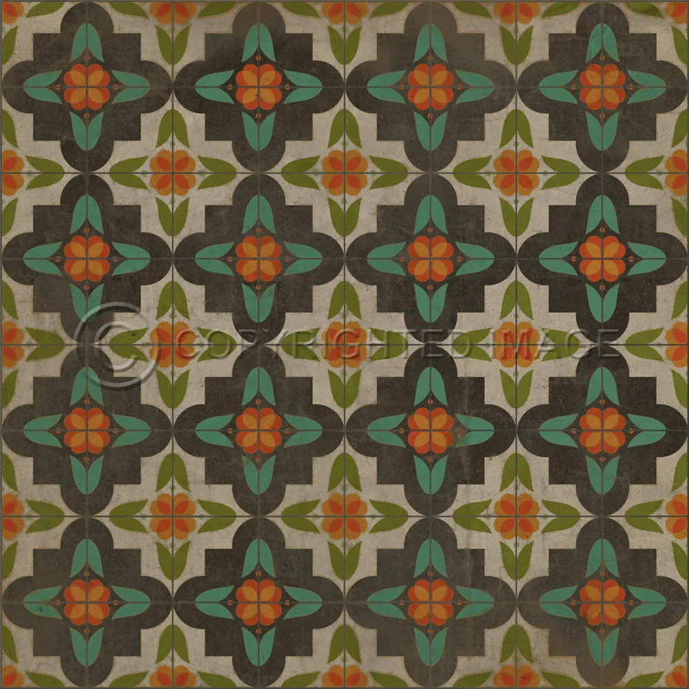 Pattern 33 "Anna's Garden" Vinyl Floorcloth - Spicher & Co.