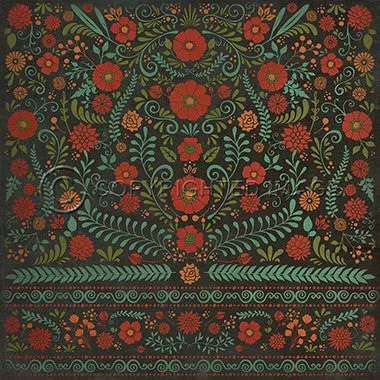 Pattern 36 "A Garden to Walk In" Vinyl Floorcloth - Spicher & Co.