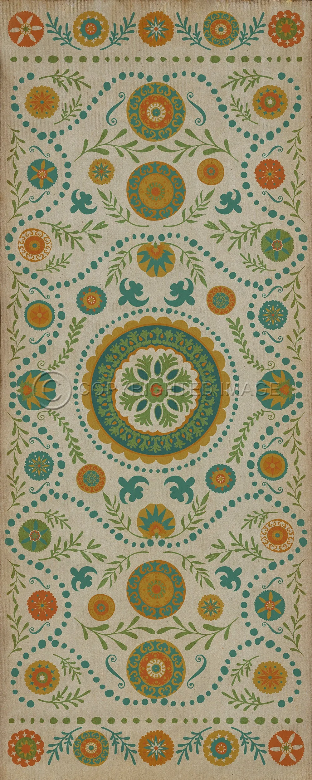 Pattern 38 "Summer" Vinyl Floorcloth - Spicher & Co.