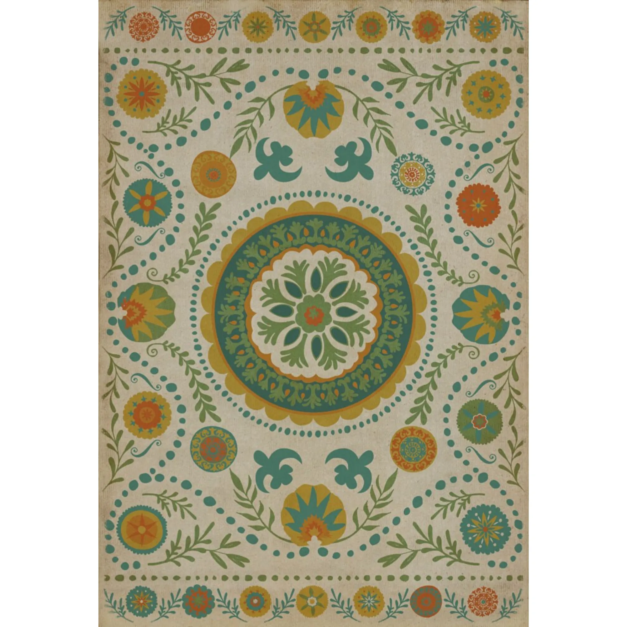 Pattern 38 "Summer" Vinyl Floorcloth - Spicher & Co.