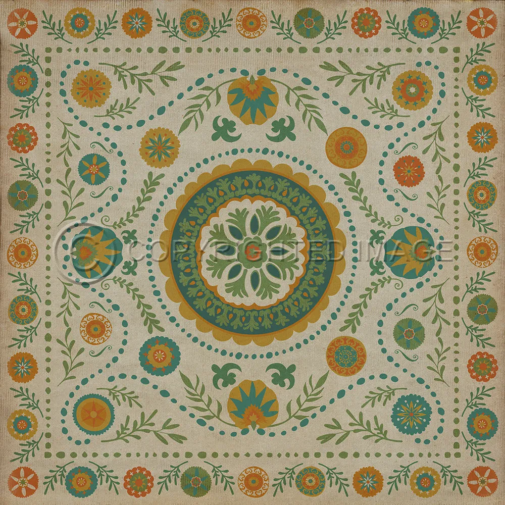 Pattern 38 "Summer" Vinyl Floorcloth - Spicher & Co.