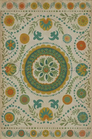 Pattern 38 "Summer" Vinyl Floorcloth - Spicher & Co.