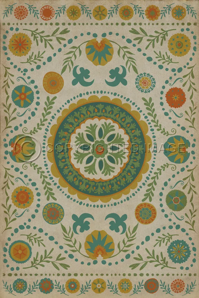 Pattern 38 "Summer" Vinyl Floorcloth - Spicher & Co.