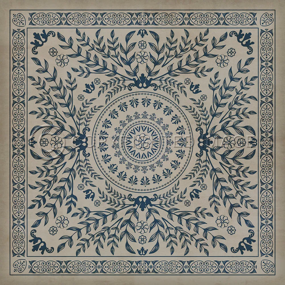 Pattern 40 "Isola Bella Squares" Vinyl Floorcloth - Spicher & Co.
