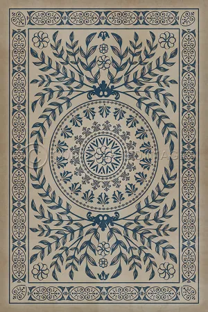 Pattern 40 "Isola Bella Squares" Vinyl Floorcloth - Spicher & Co.