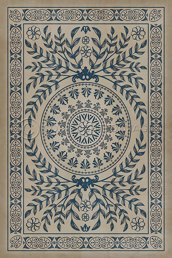 Pattern 40 "Isola Bella Squares" Vinyl Floorcloth - Spicher & Co.