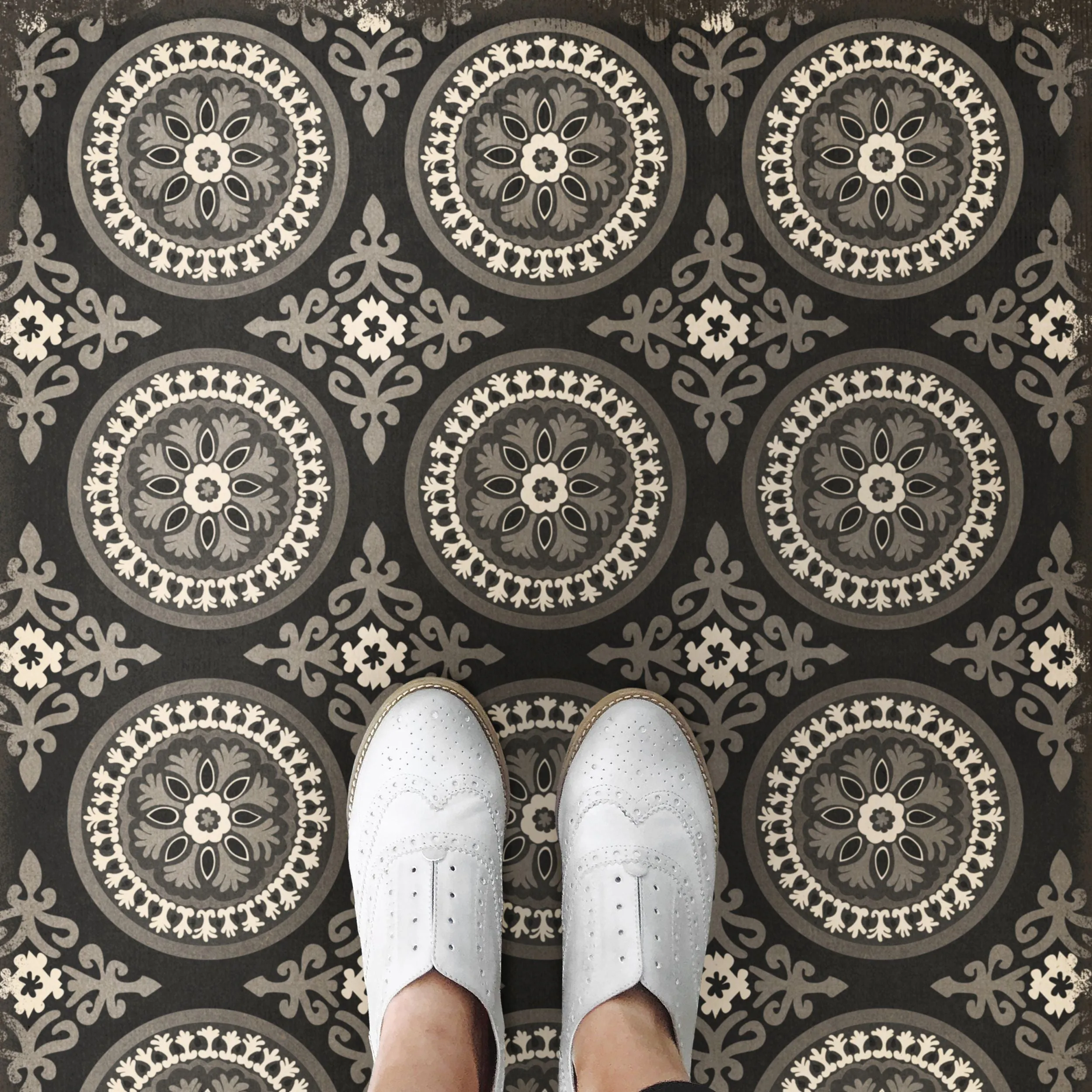 Pattern 43 "Karma" Vinyl Floorcloth - Spicher & Co.