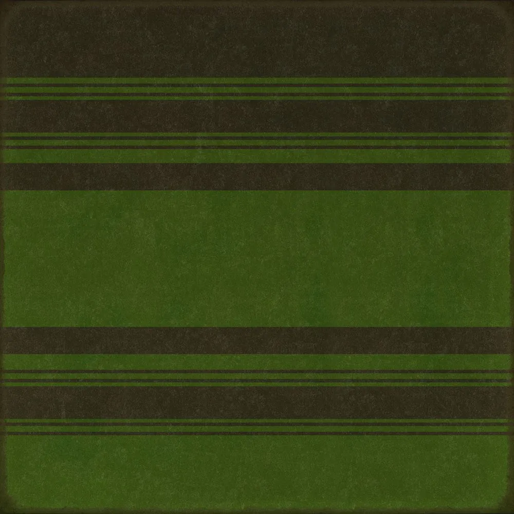 Pattern 50 "Organic Stripes Black and Green" Vinyl Floorcloth - Spicher & Co.