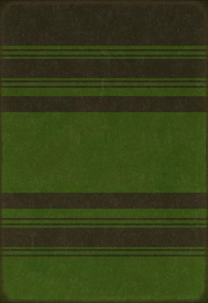 Pattern 50 "Organic Stripes Black and Green" Vinyl Floorcloth - Spicher & Co.