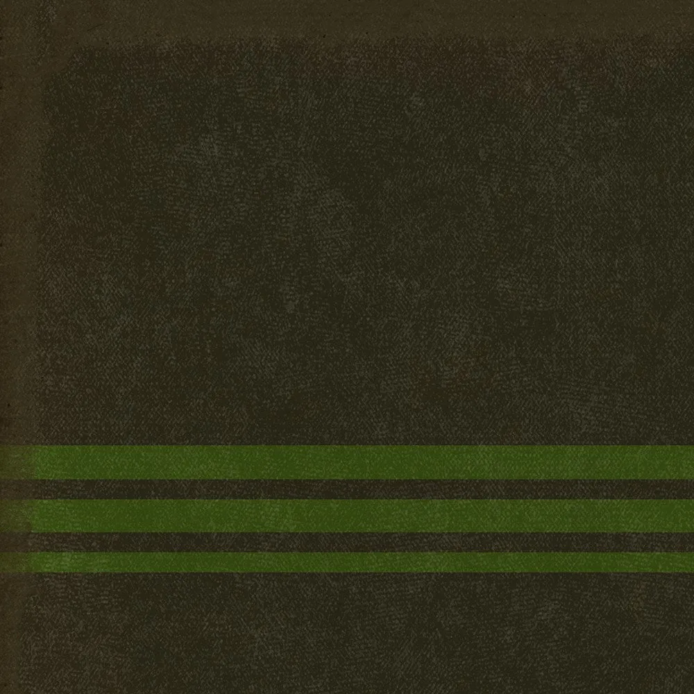Pattern 50 "Organic Stripes Black and Green" Vinyl Floorcloth - Spicher & Co.