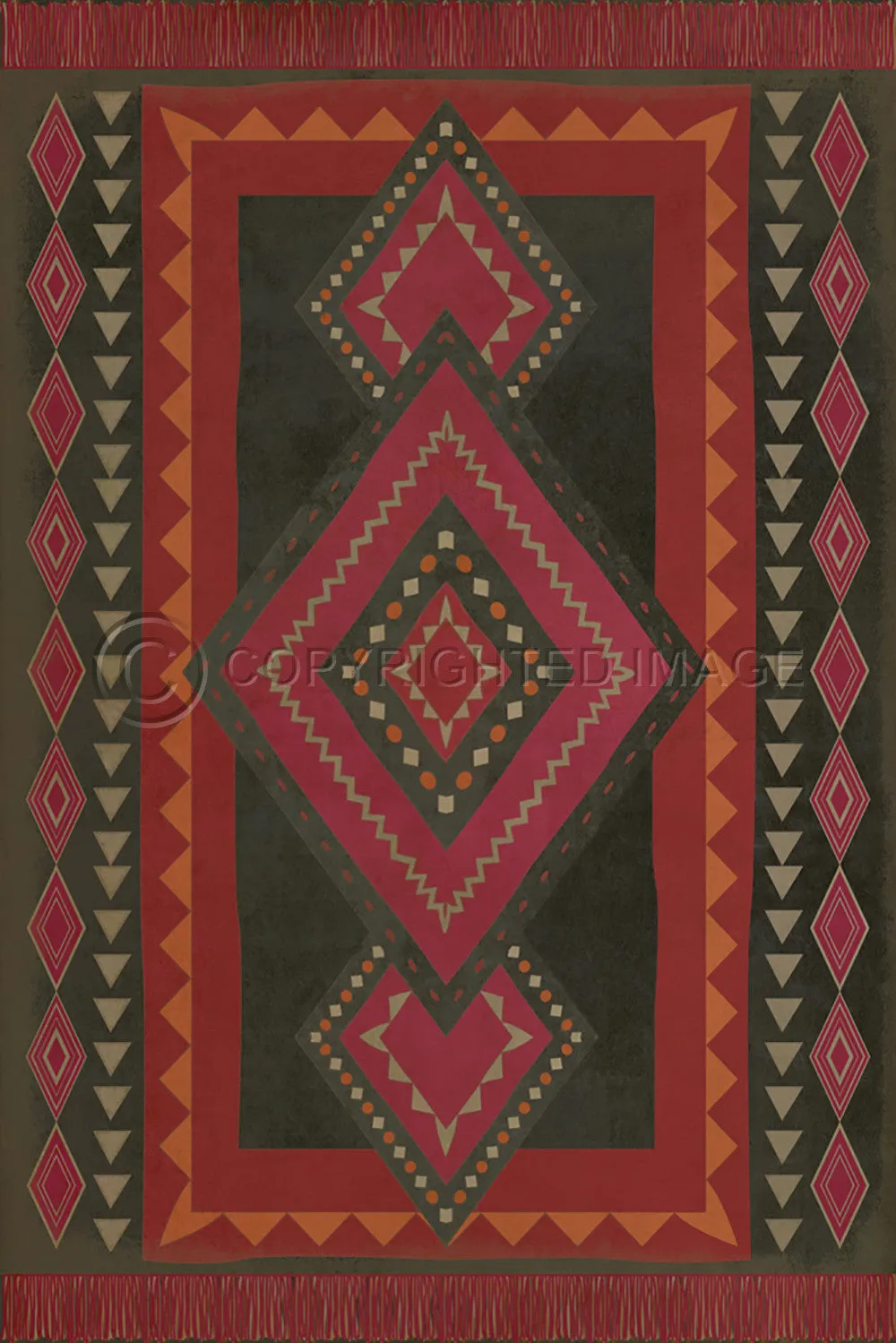 Pattern 61 "Gypsy" Vinyl Floorcloth - Spicher & Co.