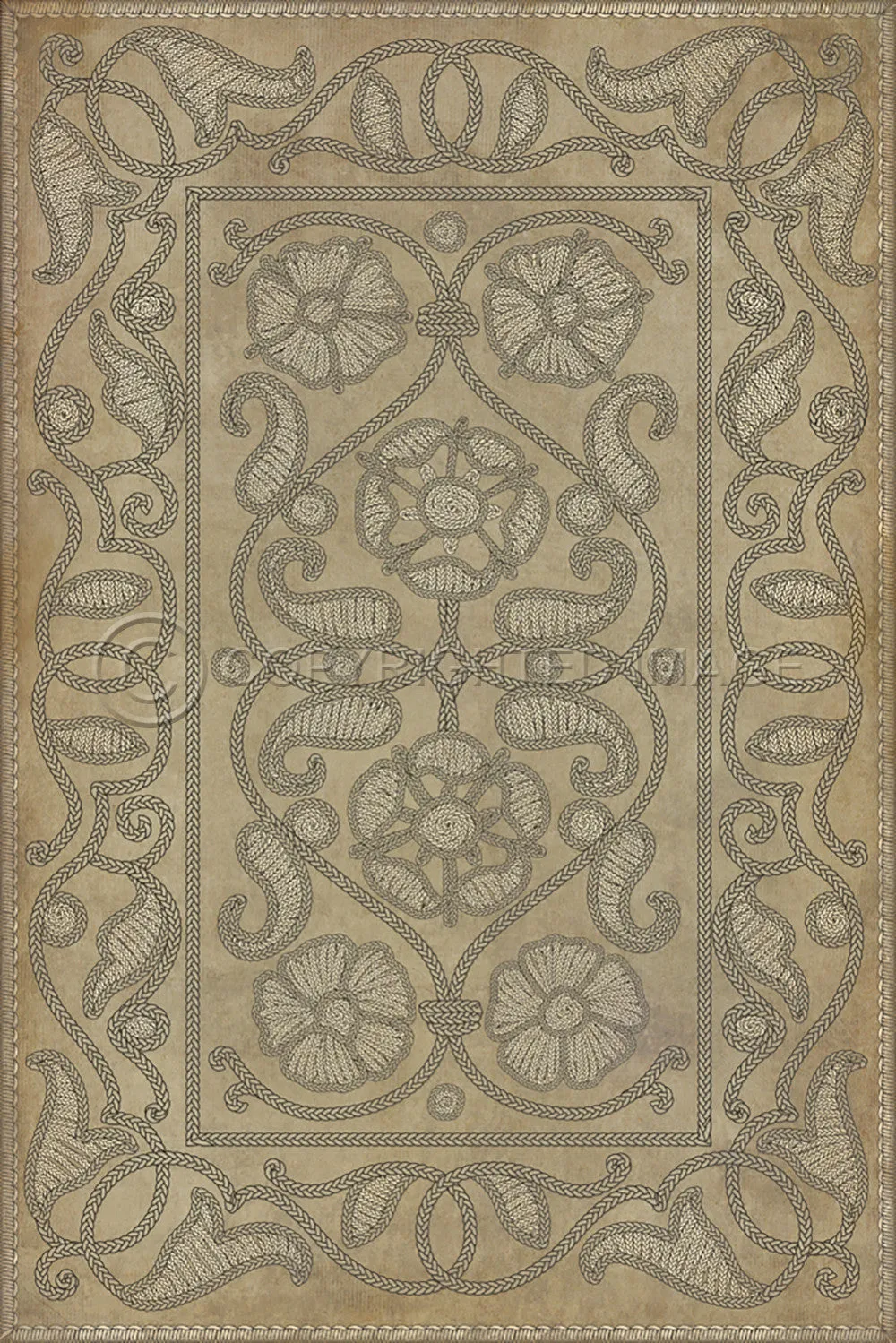 Pattern 64 "Book of Secrets" Vinyl Floorcloth - Spicher & Co.