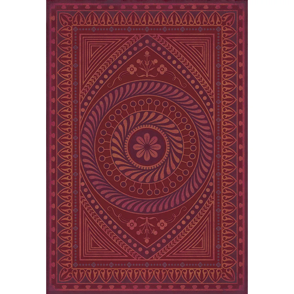 Pattern 75 "Know What You Have Learned" Vinyl Floorcloth - Spicher & Co.