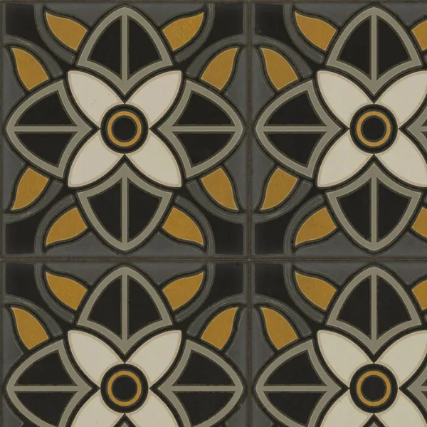 Pattern 80 "Greta Garbo" Vinyl Floorcloth - Spicher & Co.