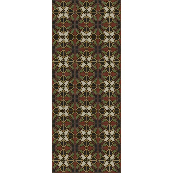 Pattern 80 "Sophia Loren" Vinyl  Floorcloth  - Spicher & Co.